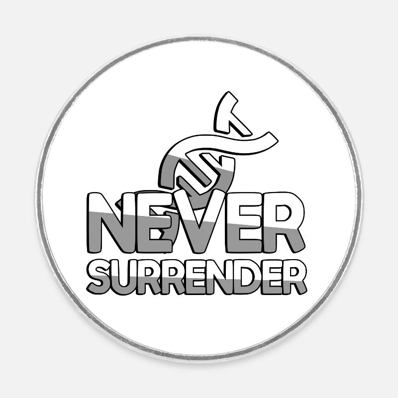NEVER SURRENDER + DNA - Gaming - Runder Kühlschrankmagnet - Weiß