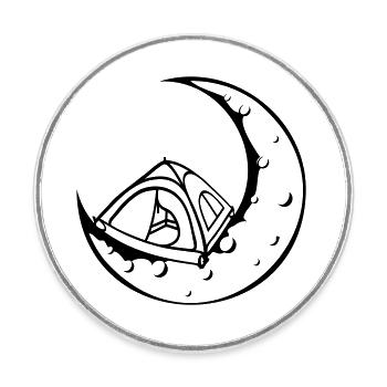Espace tente de camping Sichelmond - Magnet rond - blanc - Devant