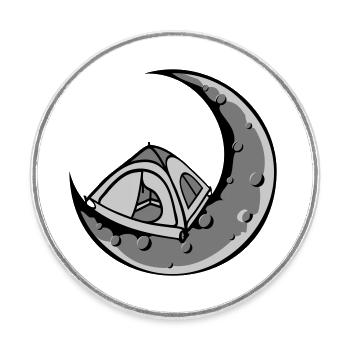Espace tente de camping Moon - Magnet rond - blanc - Devant