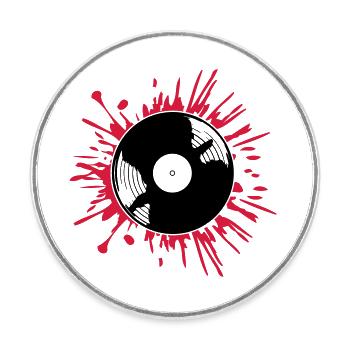 Blood Drops Record Splashes of Color - Round  fridge magnet - white - Front