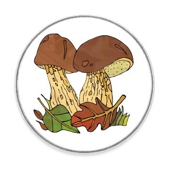 Fungi - Round  fridge magnet - white - Front