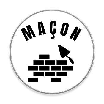 Mason Collection - Beruf - Runder Kühlschrankmagnet - Weiß - Vorne