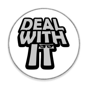 Cool Deal with it - Runder Kühlschrankmagnet - Weiß - Vorne