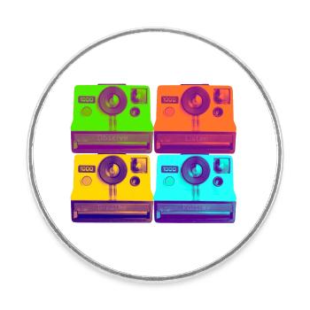 Vintage-Zimmer - Runder Kühlschrankmagnet - Weiß - Vorne