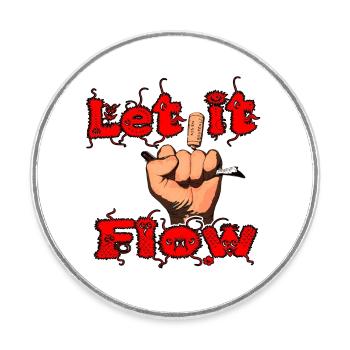 Let it flow boy copy - Round  fridge magnet - white - Front