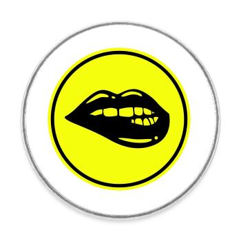 Lippen symbol - Runder Kühlschrankmagnet - Weiß - Vorne