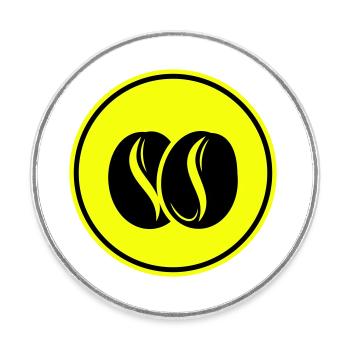 Coffee bean symbol - Round  fridge magnet - white - Front