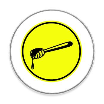 Symbole de ciseau en bâton apiculteur - Magnet rond - blanc - Devant
