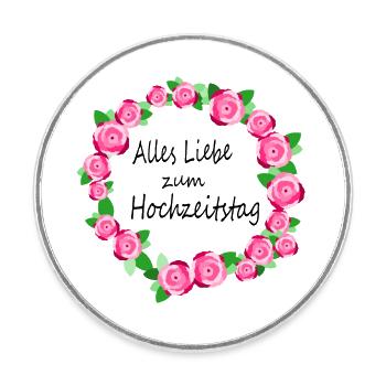 Alles Liebe zum Hochzeitstag - Runder Kühlschrankmagnet - Weiß - Vorne