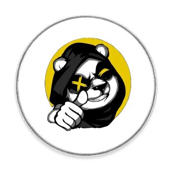 Bär und Panda - Runder Kühlschrankmagnet - Weiß - Vorne