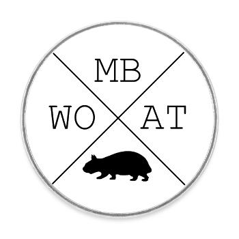 Wombat Australien - Runder Kühlschrankmagnet - Weiß - Vorne