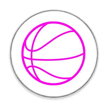 Basket-ball - Magnet rond - blanc - Devant