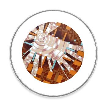Blast 4 - Round  fridge magnet - white - Front