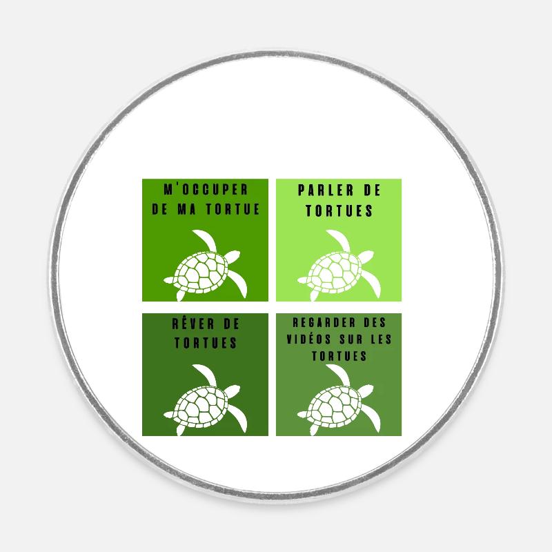 ce que je fais durant mon temps libre tortue - Magnet rond - blanc