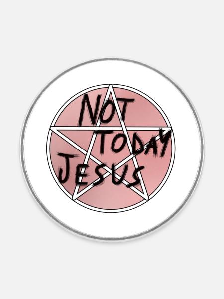Nicht heute Jesus - Runder Kühlschrankmagnet - Weiß
