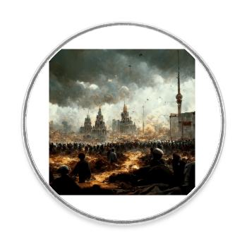The war is over - Round  fridge magnet - white - Front