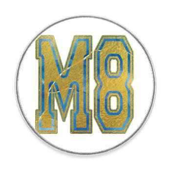 M8 - POWER - Gold, Marble, Calling, Faith - Round  fridge magnet - white - Front