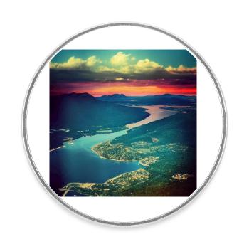 Blick Von Den Blue Mountains - Runder Kühlschrankmagnet - Weiß - Vorne