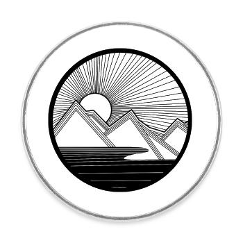 Mountain view - Round  fridge magnet - white - Front