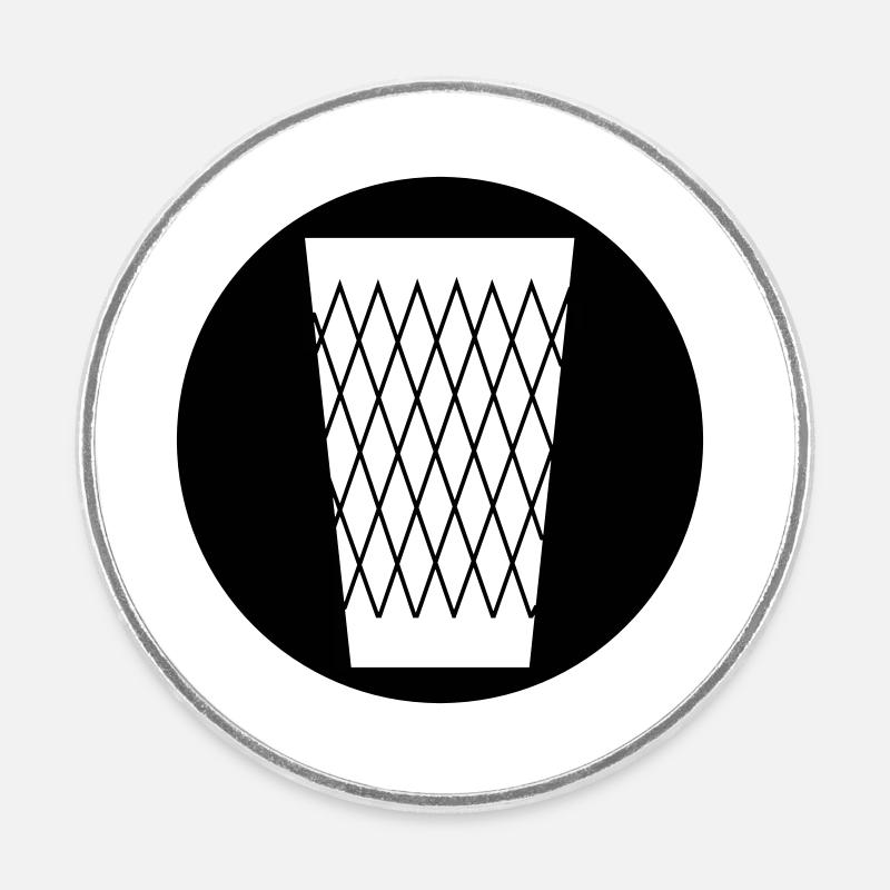 Ribbed cider glass #Geripptes #Frankfurt - Round  fridge magnet - white