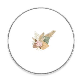 letter Y flowers - Round  fridge magnet - white - Front