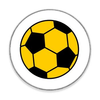 Fußball Ball - Runder Kühlschrankmagnet - Weiß - Vorne