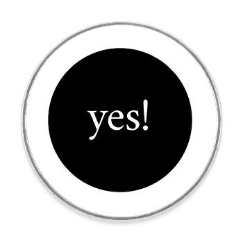 yes! - Round  fridge magnet - white - Front