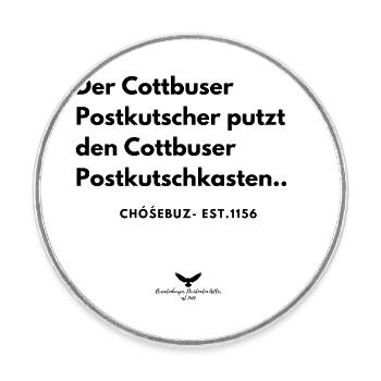 Spreewald Cottbuser Postkutscher in Brandenburg - Runder Kühlschrankmagnet - Weiß - Vorne