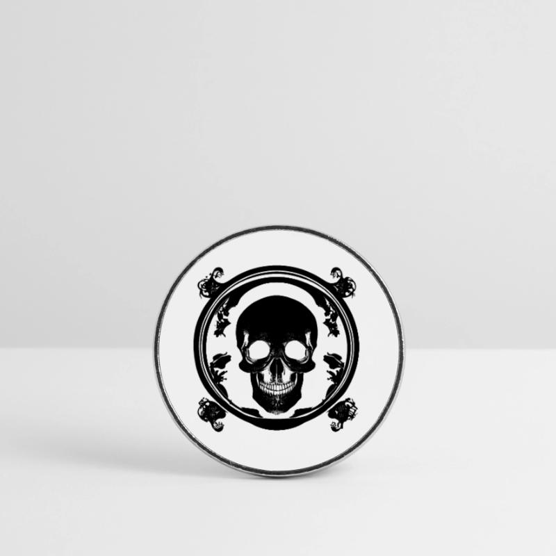Halloween- oder Horror- Totenschädel mit Ornamente Runder Kühlschrankmagnet
