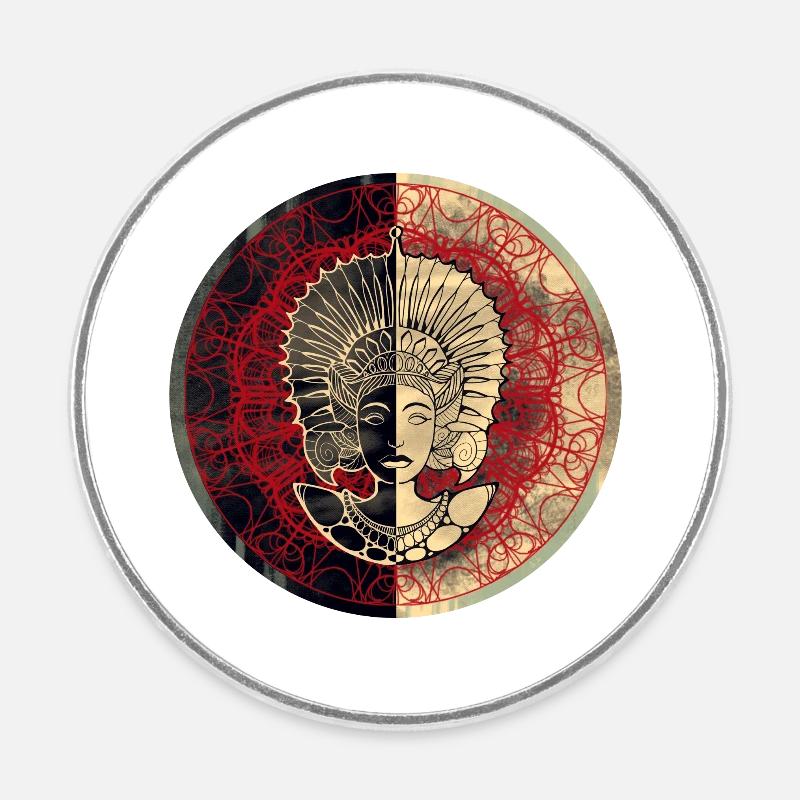 mandala goddess - Runder Kühlschrankmagnet - Weiß