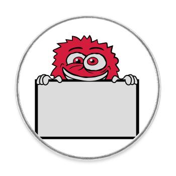 Sign show insane monster - Round  fridge magnet - white - Front