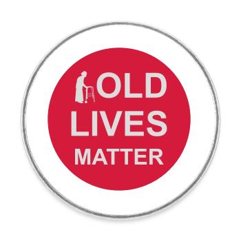Citation Old Lives Matter - Magnet rond - blanc - Devant