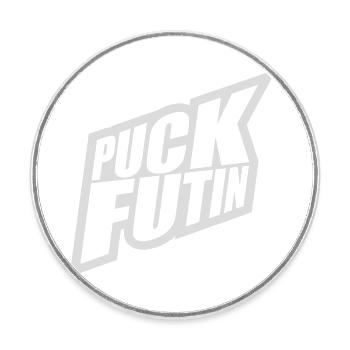 Conception du logo Puck Futin - Magnet rond - blanc - Devant