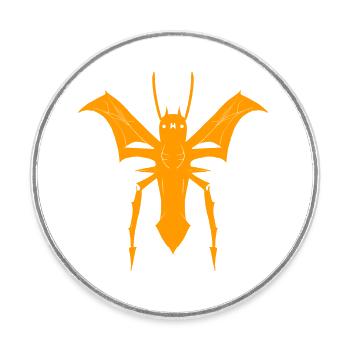 Fliegende Spinne - Runder Kühlschrankmagnet - Weiß - Vorne