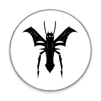Fliegende Spinne - Runder Kühlschrankmagnet - Weiß - Vorne