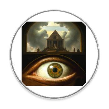 Secret Eye - Round  fridge magnet - white - Front