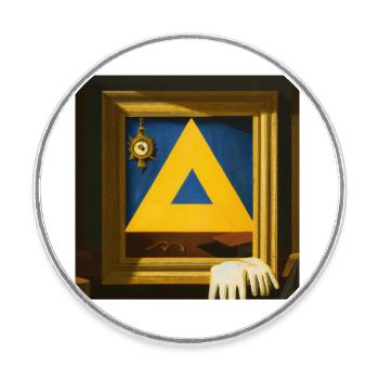 Freemason Secret Symbolism - Round  fridge magnet - white - Front