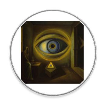 All Seeing Eye - Round  fridge magnet - white - Front