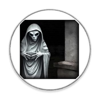 Spooky Alien - Round  fridge magnet - white - Front