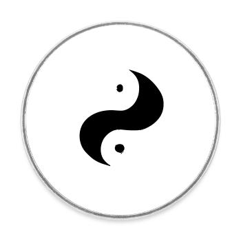 Yin Yang Signe Symbole Paix Bonheur Vecteur 5 - Magnet rond - blanc - Devant