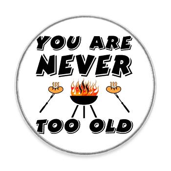 Grill - Round  fridge magnet - white - Front
