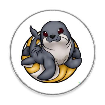 Seal Sticker - Runder Kühlschrankmagnet - Weiß - Vorne