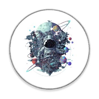 Astronaut - Runder Kühlschrankmagnet - Weiß - Vorne