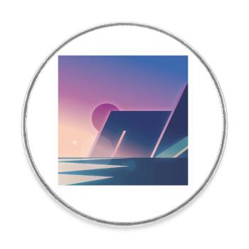 Mindtrack - Round  fridge magnet - white - Front