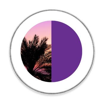 T-Shirt Urlaub Strand Palmen Ferien Sommer Sonne - Runder Kühlschrankmagnet - Weiß - Vorne