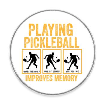 jouer au pickleball améliore la mémoire - Magnet rond - blanc - Devant