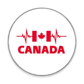 Canada Football 2022 Heartbeat Canada - Round  fridge magnet - white - Front