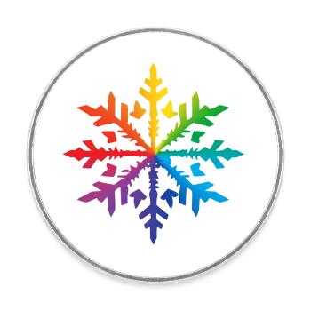 Schneeflocke Schnee Winter Weihnachten farbig 3 - Runder Kühlschrankmagnet - Weiß - Vorne
