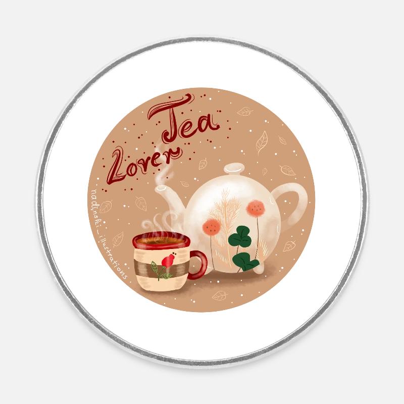 Tea lovers - Round  fridge magnet - white