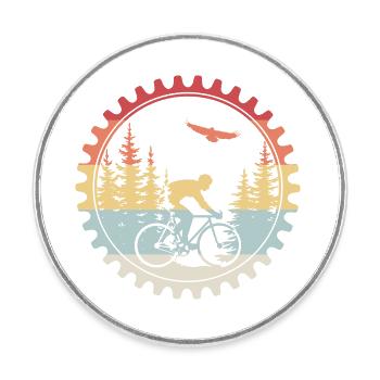 Bike - Round  fridge magnet - white - Front
